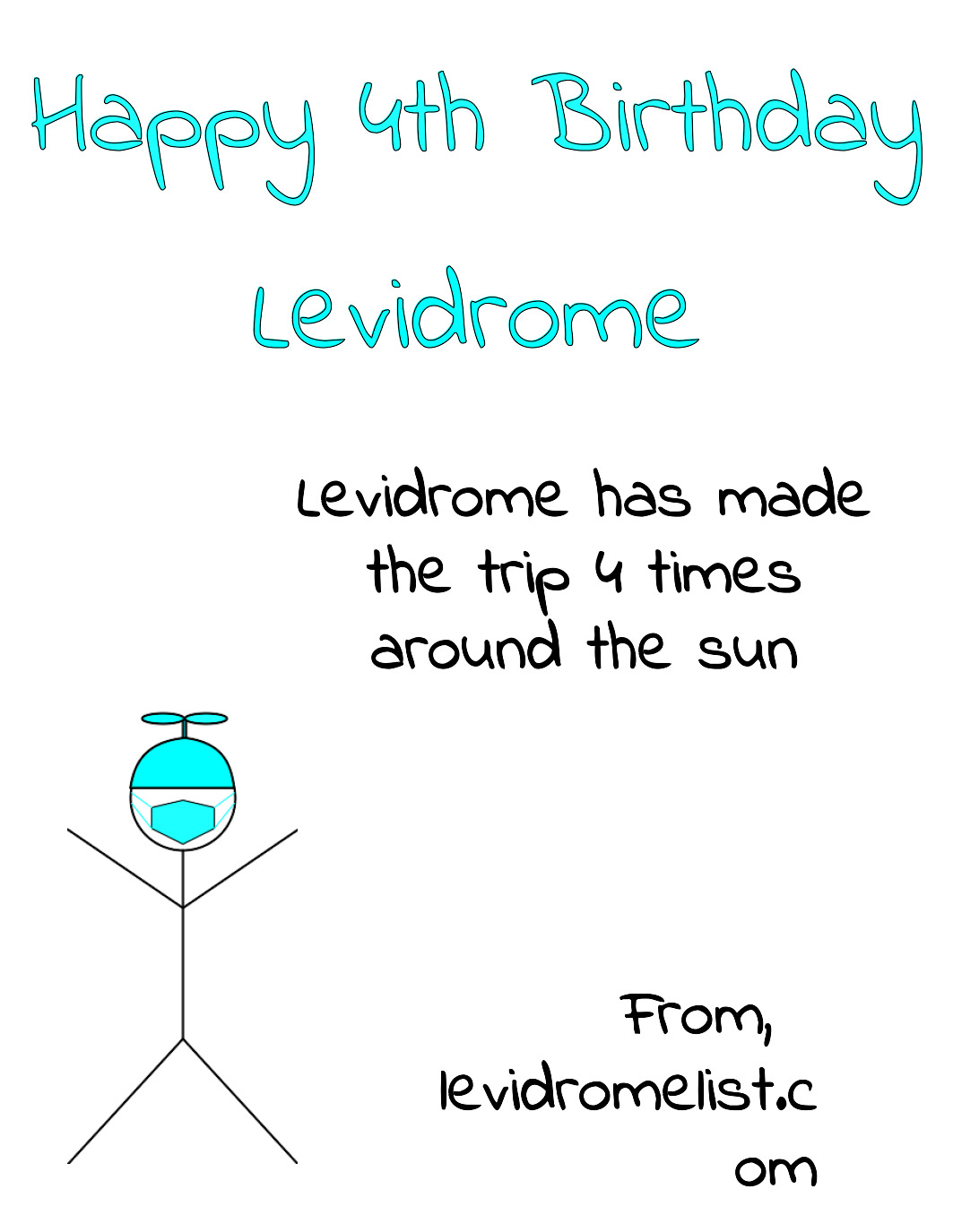 Happy 4th Birthday Levidrome